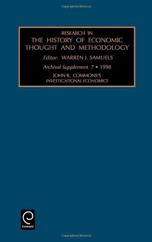 Cover for W.j. Samuels · John R. Commons's Investigational Economics - Research in the History of Economic Thought and Methodology (Hardcover Book) [7th edition] (1998)