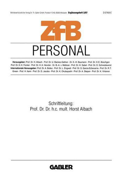 Cover for Horst Albach · Personal - ZFB Special Issue (Paperback Book) [1997 edition] (1997)