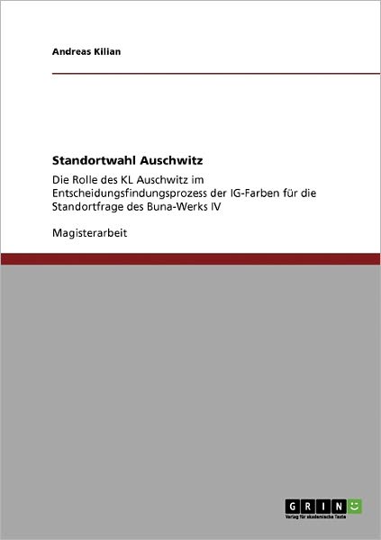 Cover for Kilian · Standortwahl Auschwitz (Book) [German edition] (2009)