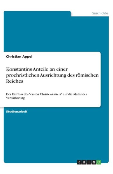 Cover for Appel · Konstantins Anteile an einer proc (Book)