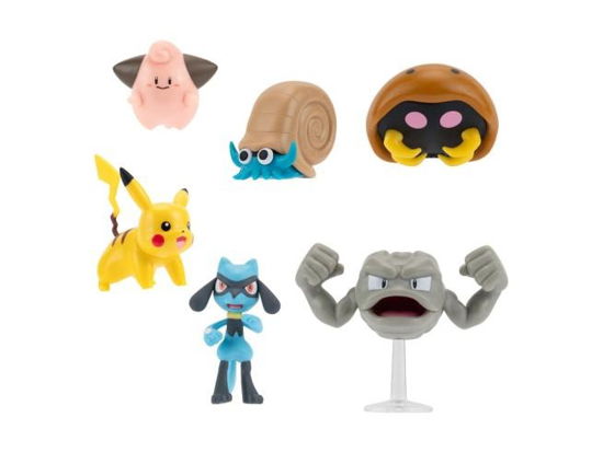 Cover for Pokemon  Battle Figure Multipack 6PK 2 Pikachu 1 Cleffa Riolu Geodude with Stand Omanyte Kabuto W7 Toys · Pokémon Battle Figure Set Figuren 6er-Pack #7 (Legetøj) (2024)
