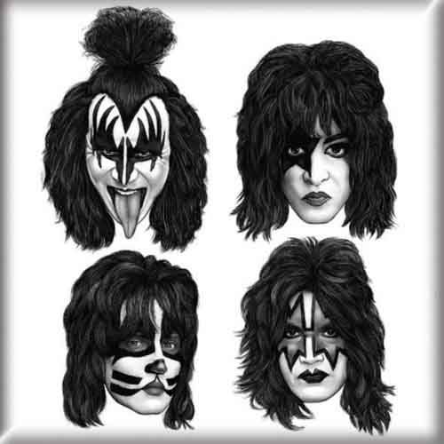 KISS Fridge Magnet: Graphite Faces - Kiss - Produtos - Epic Rights - 5055295337541 - 17 de outubro de 2014