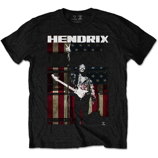 Jimi Hendrix Unisex T-Shirt: Peace Flag - The Jimi Hendrix Experience - Marchandise - Bravado - 5055979952541 - 