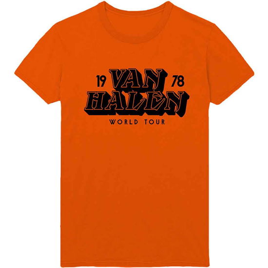 Van Halen Unisex T-Shirt: World Tour '78 - Van Halen - Koopwaar -  - 5056012029541 - 