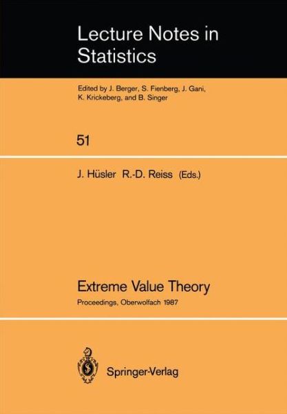 Cover for Jurg Husler · Extreme Value Theory: Proceedings of a Conference held in Oberwolfach, Dec. 6-12, 1987 - Lecture Notes in Statistics (Paperback Book) [Softcover reprint of the original 1st ed. 1989 edition] (1989)