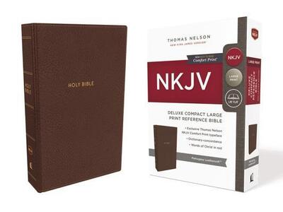 NKJV, Deluxe Reference Bible, Compact Large Print, Imitation Leather, Brown, Red Letter Edition, Comfort Print - Thomas Thomas Nelson - Books - Nelson Incorporated, Thomas - 9780785217541 - June 12, 2018