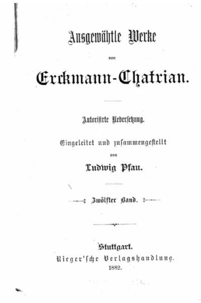 Cover for Erckmann-Chatrian · Ausgewahlte Werke (Paperback Book) (2016)