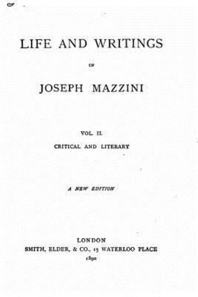 Cover for Giuseppe Mazzini · Life and Writings of Joseph Mazzini (Pocketbok) (2016)