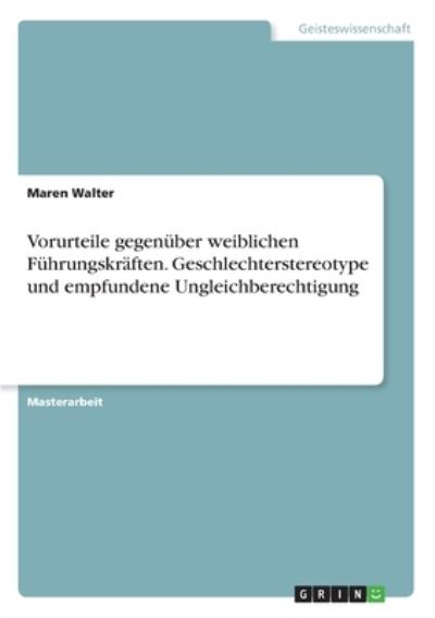 Cover for Walter · Vorurteile gegenüber weiblichen (N/A)