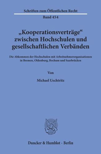 Cover for Uechtritz · Kooperationsverträge zwischen (Bog) (1983)
