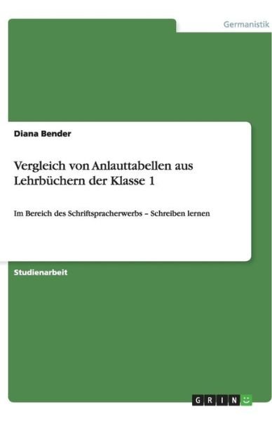 Cover for Bender · Vergleich von Anlauttabellen aus (Book)