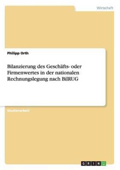 Cover for Orth · Bilanzierung des Geschäfts- oder F (Bok) (2016)