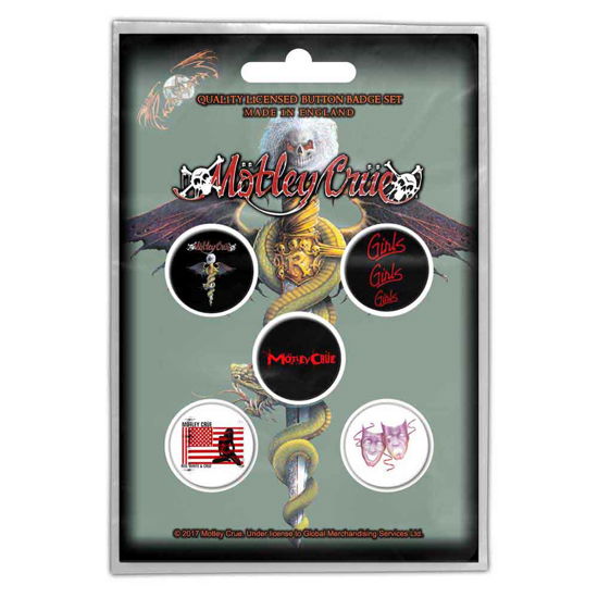 Motley Crue Button Badge Pack: Dr Feelgood - Mötley Crüe - Fanituote - PHD - 5055339782542 - maanantai 28. lokakuuta 2019