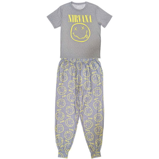 Nirvana Unisex Pyjamas: Yellow Smile - Nirvana - Merchandise -  - 5056737211542 - 