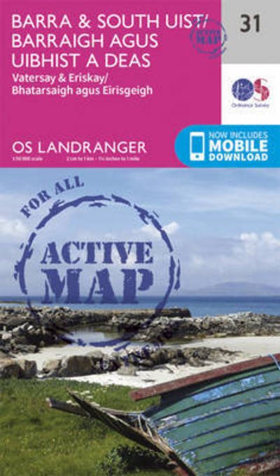 Cover for Ordnance Survey · Barra &amp; South Uist, Vatersay &amp; Eriskay - OS Landranger Active Map (Kort) [February 2016 edition] (2016)