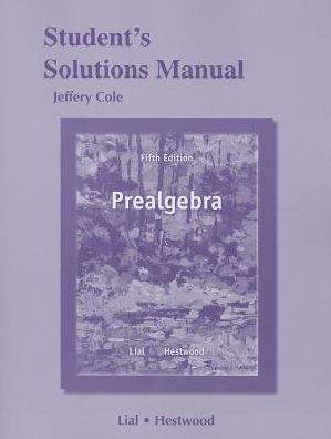 Cover for Jeff Cole · Student's Solutions Manual for Prealgebra (Paperback Book) (2013)