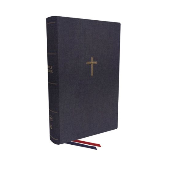 Cover for Thomas Nelson · NKJV, Single-Column Wide-Margin Reference Bible, Cloth over Board, Blue, Red Letter, Comfort Print: Holy Bible, New King James Version (Innbunden bok) (2023)