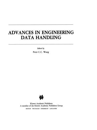 Cover for P C C Wang · Advances in Engineering Data Handling: Case Studies (Hardcover Book) [1984 edition] (1984)