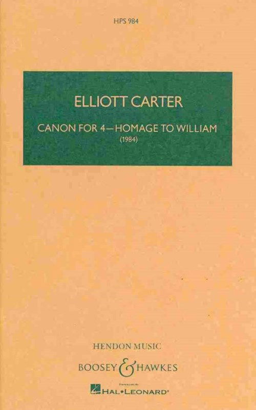 Cover for Elliott Carter · Canon for Four (Paperback Book) (2004)