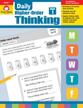 Cover for Evan Moor · Evan-Moor Daily Higher-Order Thinking Grade 1 Teacher s Edition Supplemental Teaching Resource Book, Brainteasers (Paperback Book) (2018)