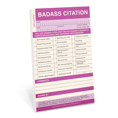 Cover for Knock Knock · Knock Knock Badass Sticky Citation Pad (Print) (2020)