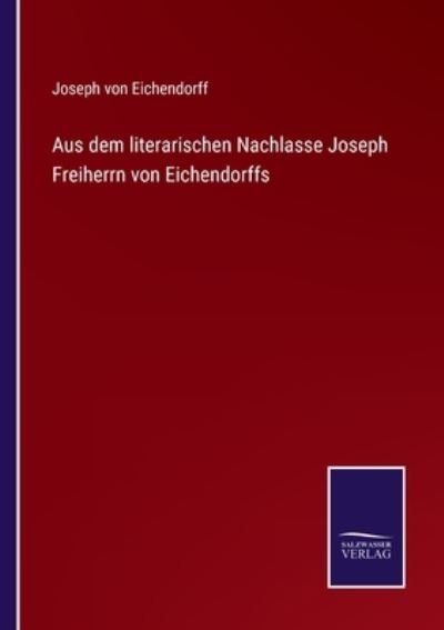 Cover for Joseph Von Eichendorff · Aus dem literarischen Nachlasse Joseph Freiherrn von Eichendorffs (Taschenbuch) (2021)