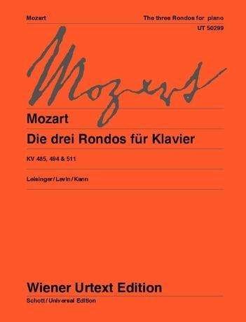 Cover for Mozart · 3 Rondos KV485, 494, 511 für Kla (Bok) (2013)