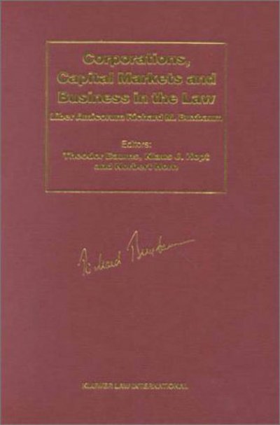 Cover for Theodor Baums · Corporations, Capital Markets ad Business in the Law: Liber Amicorum Richard M. Buxbaum (Hardcover Book) (2000)