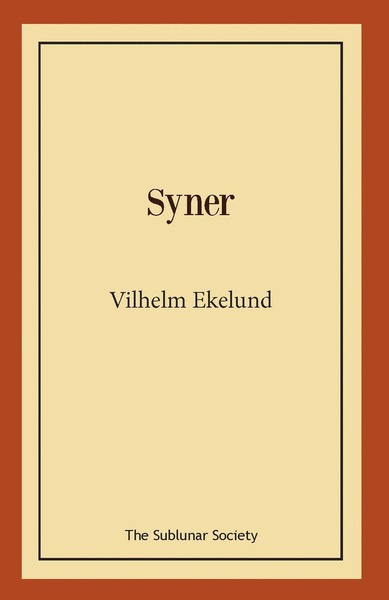 Cover for Vilhelm Ekelund · Syner (Paperback Book) (2020)