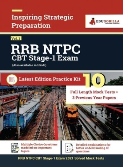 Cover for EduGorilla · RRB NTPC CBT Stage-1 Exam 2021 Vol. 1 10 Mock Test + 3 Previous Year Papers (Paperback Book) (2020)