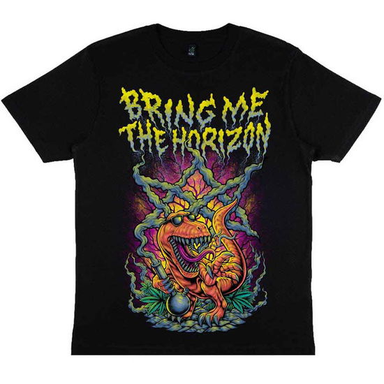 Bring Me The Horizon Unisex T-Shirt: Smoking Dinosaur - Bring Me The Horizon - Merchandise -  - 5056187758543 - 