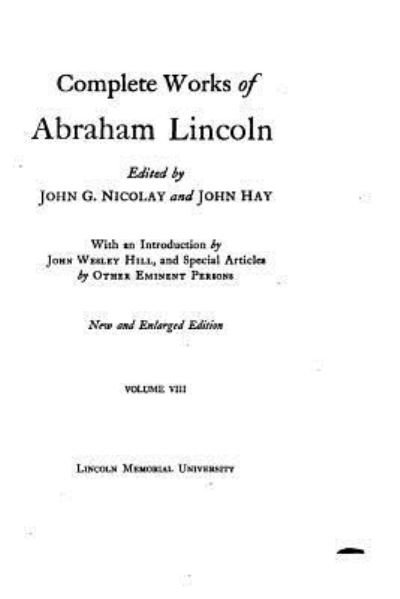 Cover for Abraham Lincoln · Complete Works - Volume VIII (Paperback Book) (2016)