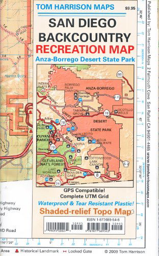 Cover for Tom Harrison · Recreation Map of the San Diego Backcountry: Waterproof, Synthetic Paper (Tom Harrison Maps) (Map) [2nd edition] (2012)