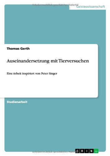 Cover for Gerth · Auseinandersetzung mit Tierversuc (Book) [German edition] (2011)