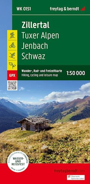 Cover for Zillertal Hiking, Cycling and Leisure Map: Tuxer Alpen, Jenbach, Schwaz  1:50,000 scale - Wander-Rad-Freizeitkarte (Landkarten) (2024)