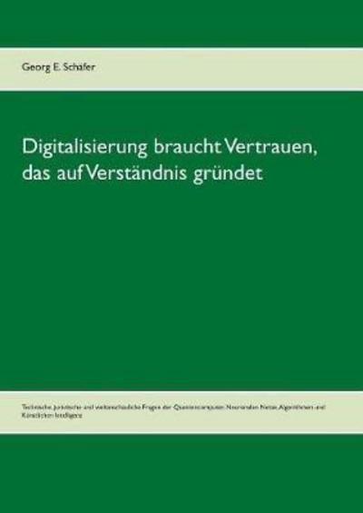 Cover for Schäfer · Digitalisierung braucht Vertrau (Bog) (2018)