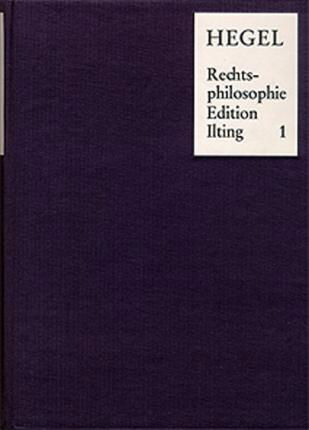 Cover for Hegel · Vorlesungen über Rechtsphilos.1 (Book) (1973)