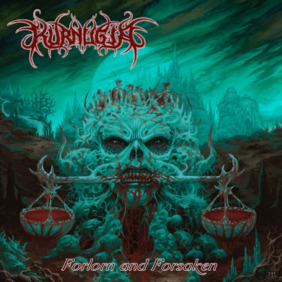 Cover for Kurnugia · Forlorn and Forsaken (Electric Blue W/ Heavy Oxblood Splatter Vinyl W/ Poster) (LP) (2021)