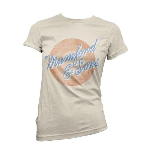 Mumford & Sons Ladies T-Shirt: Sun Script (Skinny Fit) - Mumford & Sons - Koopwaar - Unlicensed - 5023209637544 - 16 augustus 2013