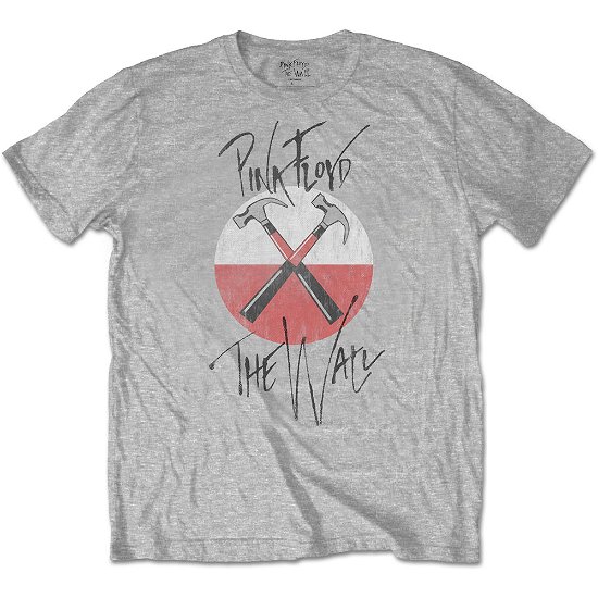 Pink Floyd Unisex T-Shirt: The Wall Faded Hammers Logo - Pink Floyd - Merchandise - Perryscope - 5056170607544 - 