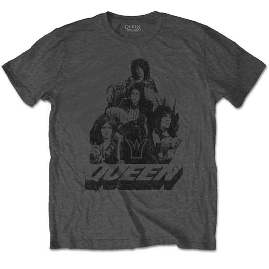 Queen Unisex T-Shirt: 70s Photo - Queen - Gadżety -  - 5056368637544 - 