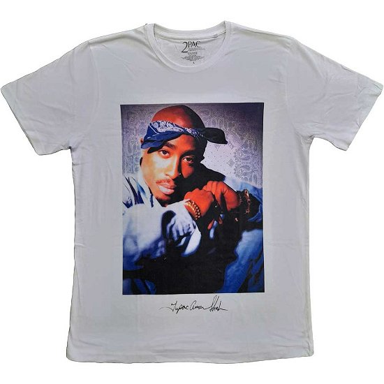 Tupac Unisex T-Shirt: Blue Bandana - Tupac - Mercancía -  - 5056561025544 - 