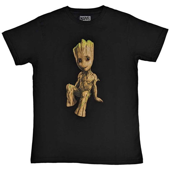 Marvel Comics Unisex T-Shirt: Guardians of the Galaxy Groot Perch - Marvel Comics - Gadżety -  - 5056561096544 - 