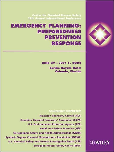 Cover for CCPS (Center for Chemical Process Safety) · Emergency Planning: Preparedness, Prevention and Response (Paperback Book) (2005)