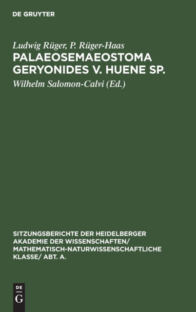 Cover for Ludwig Rger · Palaeosemaeostoma Geryonides V. Huene Sp (N/A) (1925)
