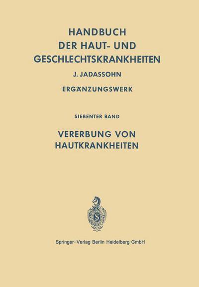 Cover for Josef Jadassohn · Handbuch der Haut- und Geschlechtskrankheiten - Handbuch der Haut- und Geschlechtskrankheiten (Paperback Book) (1966)