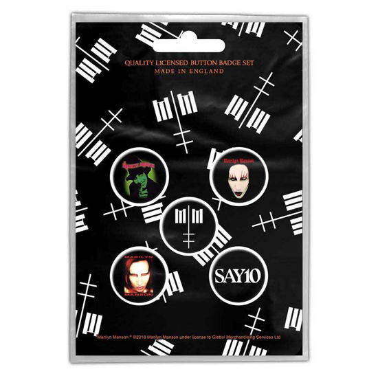 Marilyn Manson Button Badge Pack: Cross Logo - Marilyn Manson - Fanituote - ROCKOFF - 5055339794545 - maanantai 28. lokakuuta 2019
