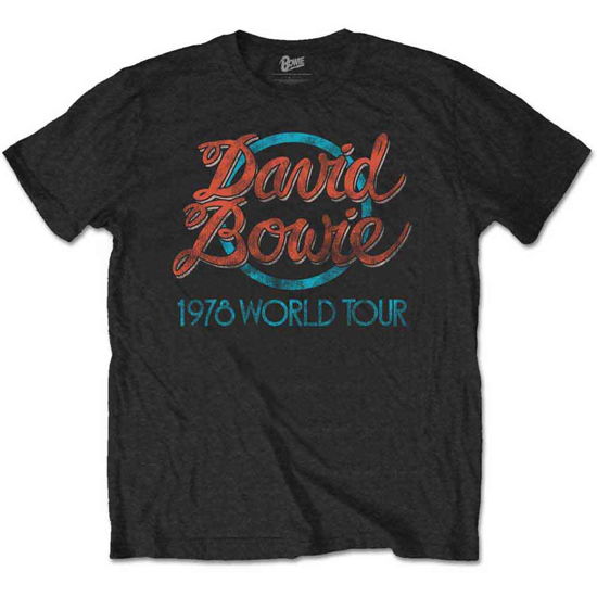 David Bowie Unisex T-Shirt: 1978 World Tour - David Bowie - Merchandise - Bravado - 5055979967545 - 12. december 2016