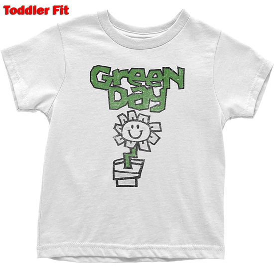 Cover for Green Day · Green Day Kids Toddler T-Shirt: Flower Pot (4 Years) (T-shirt) [size 3-4yrs] [White - Kids edition] (2021)