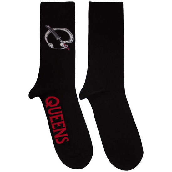 Cover for Queens Of The Stone Age · Queens Of The Stone Age Unisex Ankle Socks: Q Emblem (Black) (UK Size 7 - 11) (CLOTHES) [size M] (2024)